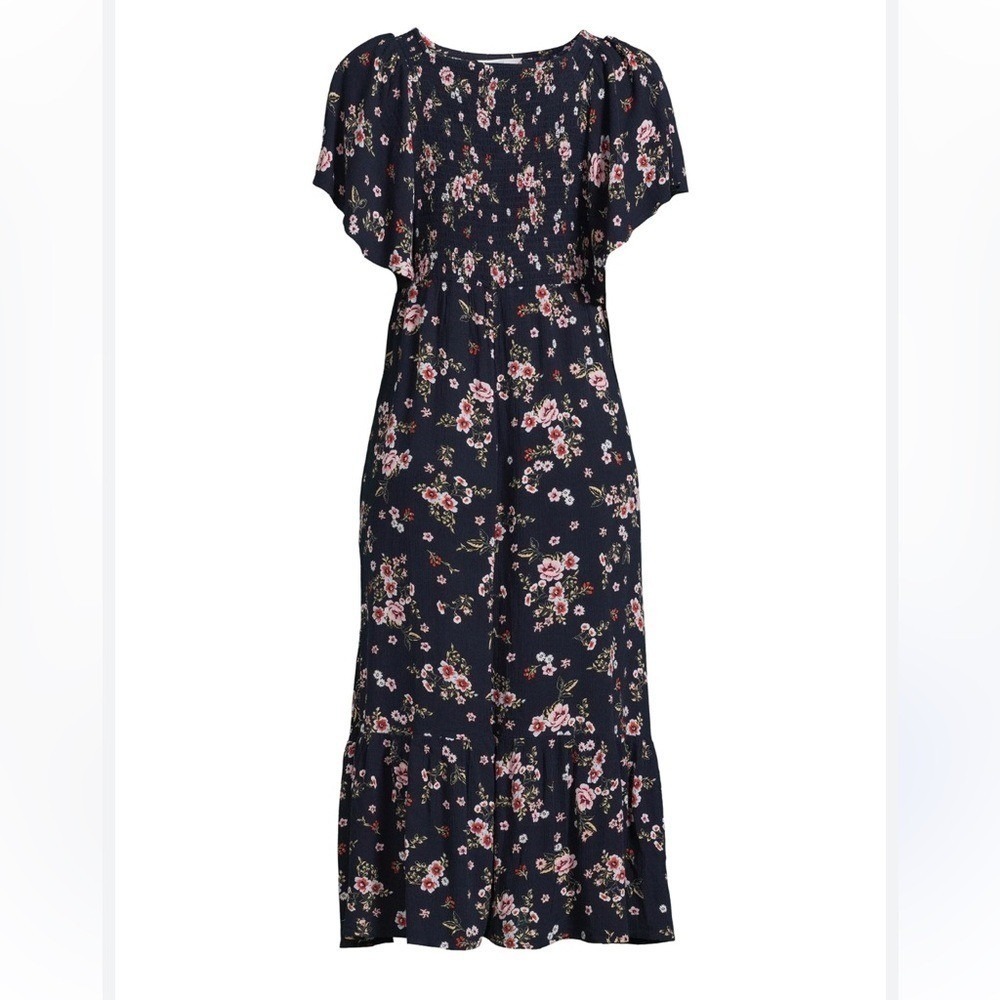 Womens Floral Maxi Milkmaid Dress Medium Cottage Garden Party Prairie